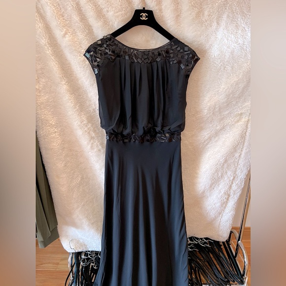 Aidan Mattox Floor Length Black Evening Gown Size 8 Aidan Mattox Floor Length Black Evening Gown Size 8